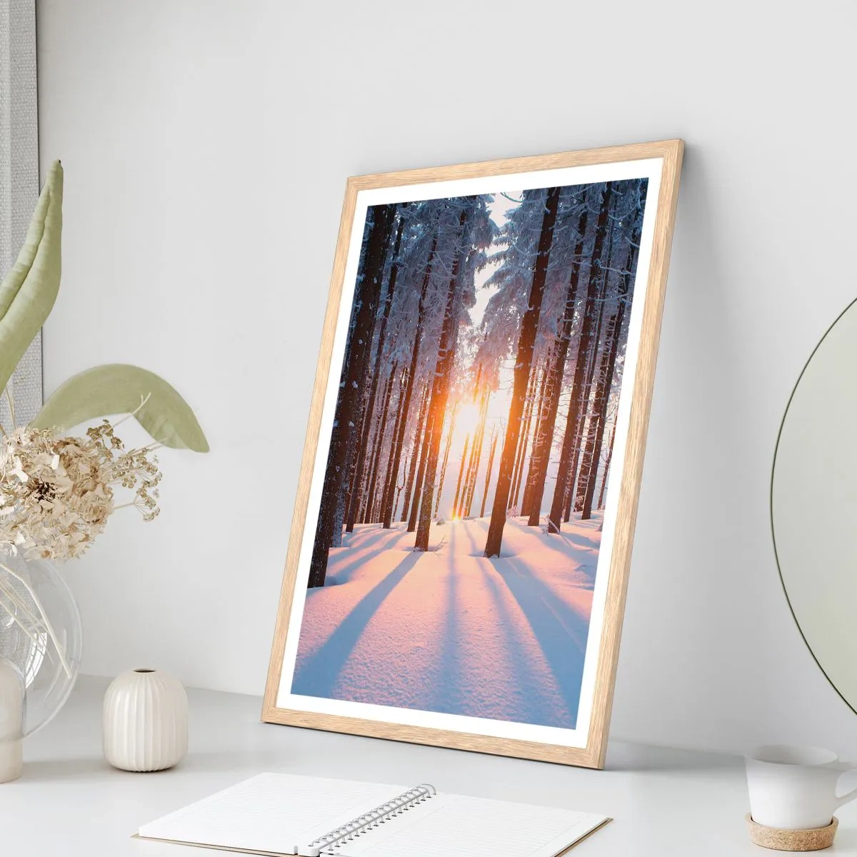 Poster in einem Rahmen aus heller Eiche - Ganz klar schwarz auf weiß - 61x91 cm