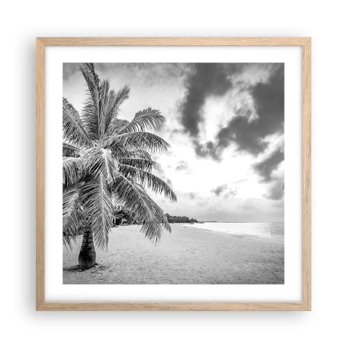 Poster in einem Rahmen aus heller Eiche - Wenn du dich nach Einsamkeit sehnst ... - 50x50 cm