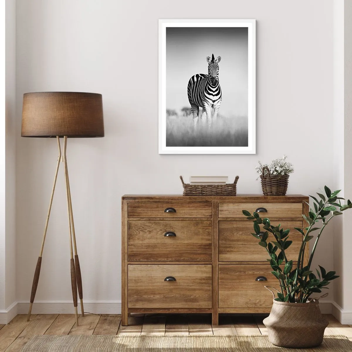 Poster in einem weißen Rahmen - Die Welt ist doch schwarz-weiß - 40x50 cm