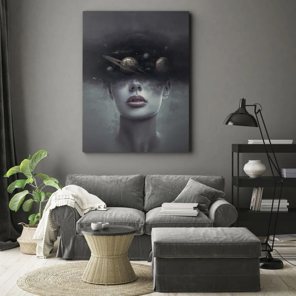 Bild auf Leinwand - Leinwandbild - Und die Planeten spielen verrückt ... - 45x80 cm