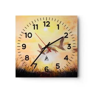 Wanduhr - Glasuhr - Der Beginn einer langen Reise - 30x30 cm