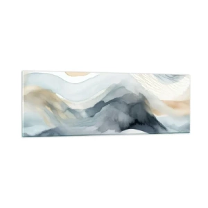 Glasbild - Bild auf glas - Verschneite und neblige Abstraktion - 90x30 cm