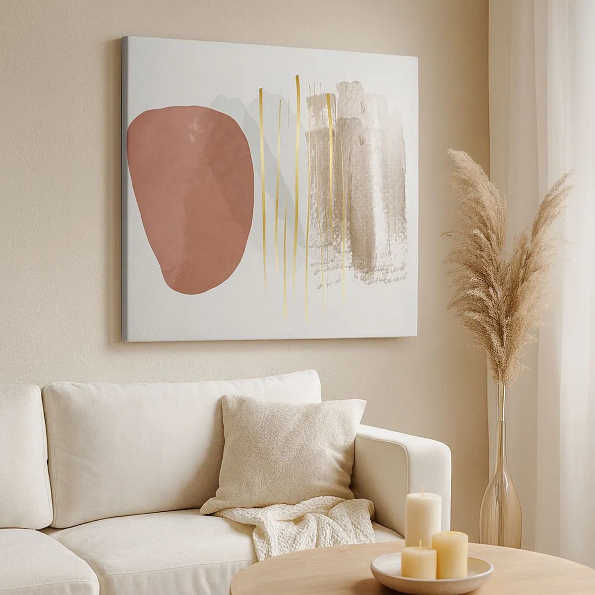 Bild auf Leinwand - Leinwandbild - Abstrakte Kolonnade - 30x30 cm