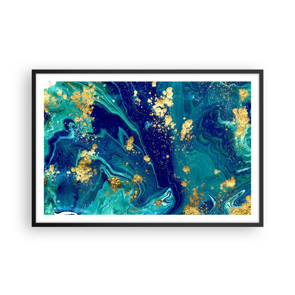 Poster in einem schwarzem Rahmen - Die Blütenblätter der Sonne - 91x61 cm