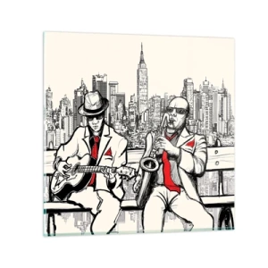 Glasbild - Bild auf glas - New Yorker Improvisation - 70x70 cm