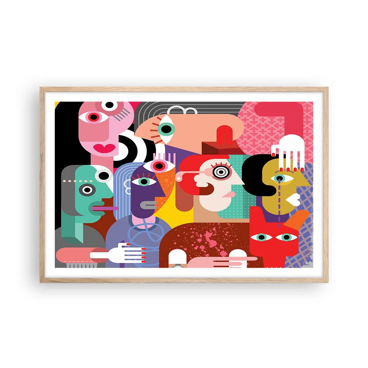 Poster in einem Rahmen aus heller Eiche - Wir sind von Herrn Picasso - 91x61 cm