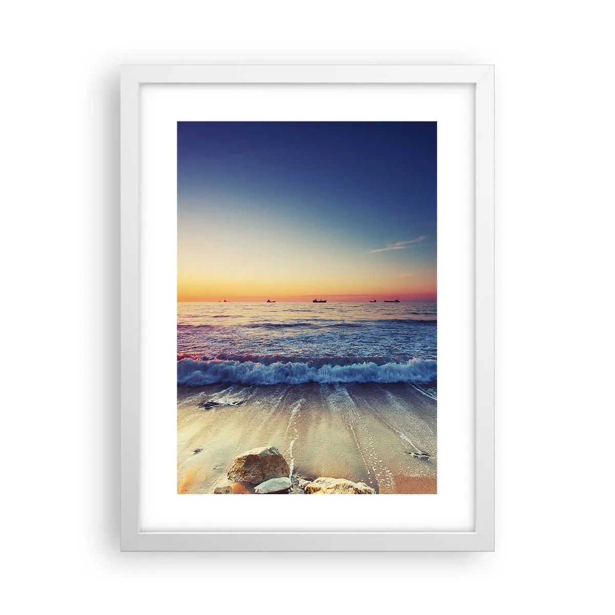 Poster in einem weißen Rahmen - Was ist mit dem Horizont? - 30x40 cm