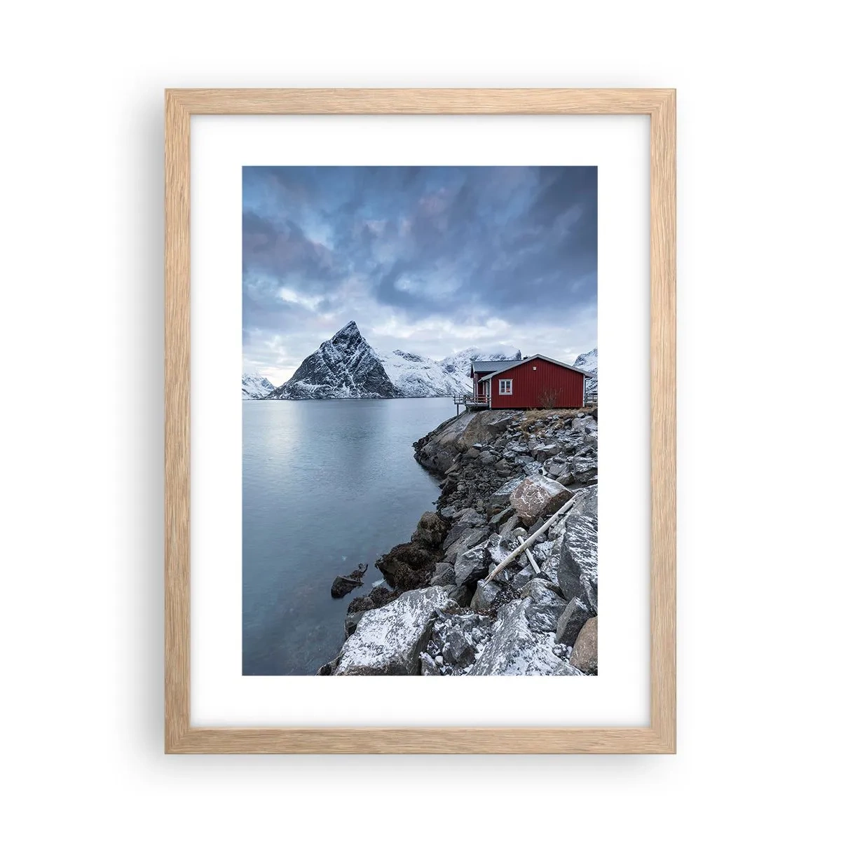 Poster in einem Rahmen aus heller Eiche - Skandinavischer Rückzugsort - 30x40 cm