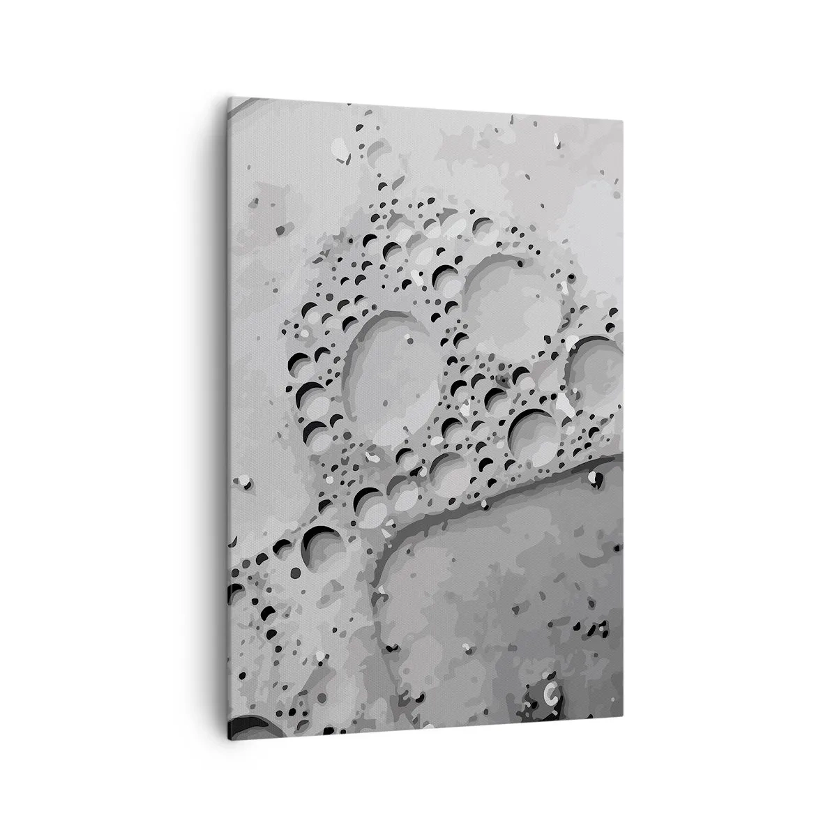 Bild auf Leinwand - Leinwandbild - Schwarz-weißes Blasenmuster im minimalistischen Stil - 70x100cm - Schaumpfad - Moderne Wanddekoration für Wohnzimmer und Schlafzimmer ARTTOR