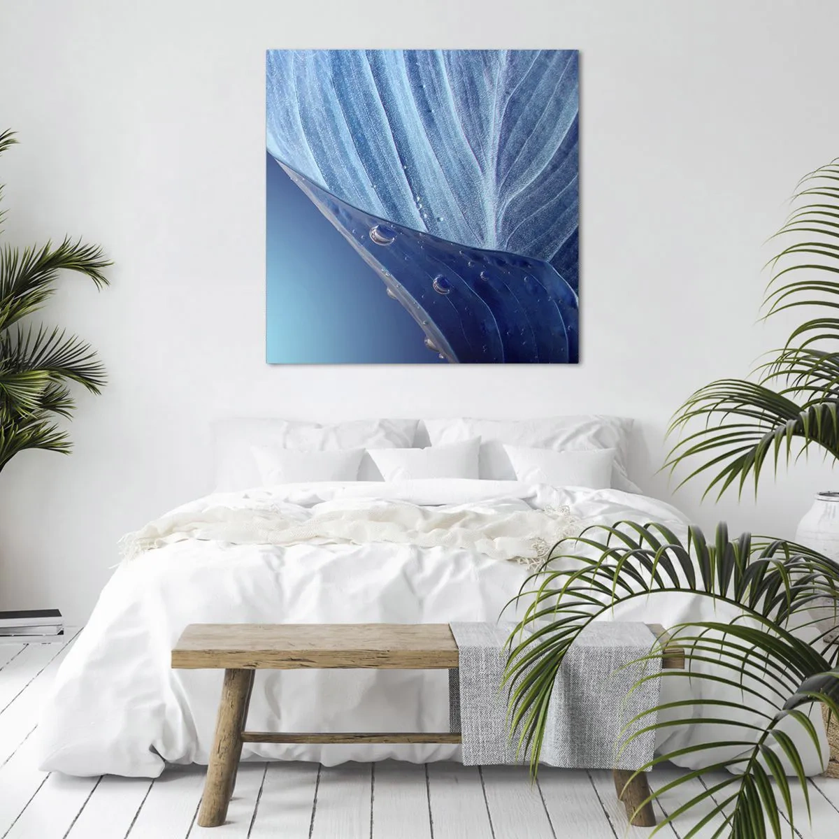 Bild auf Leinwand - Leinwandbild - Versteckte Tropfen vom Blau - 50x50 cm