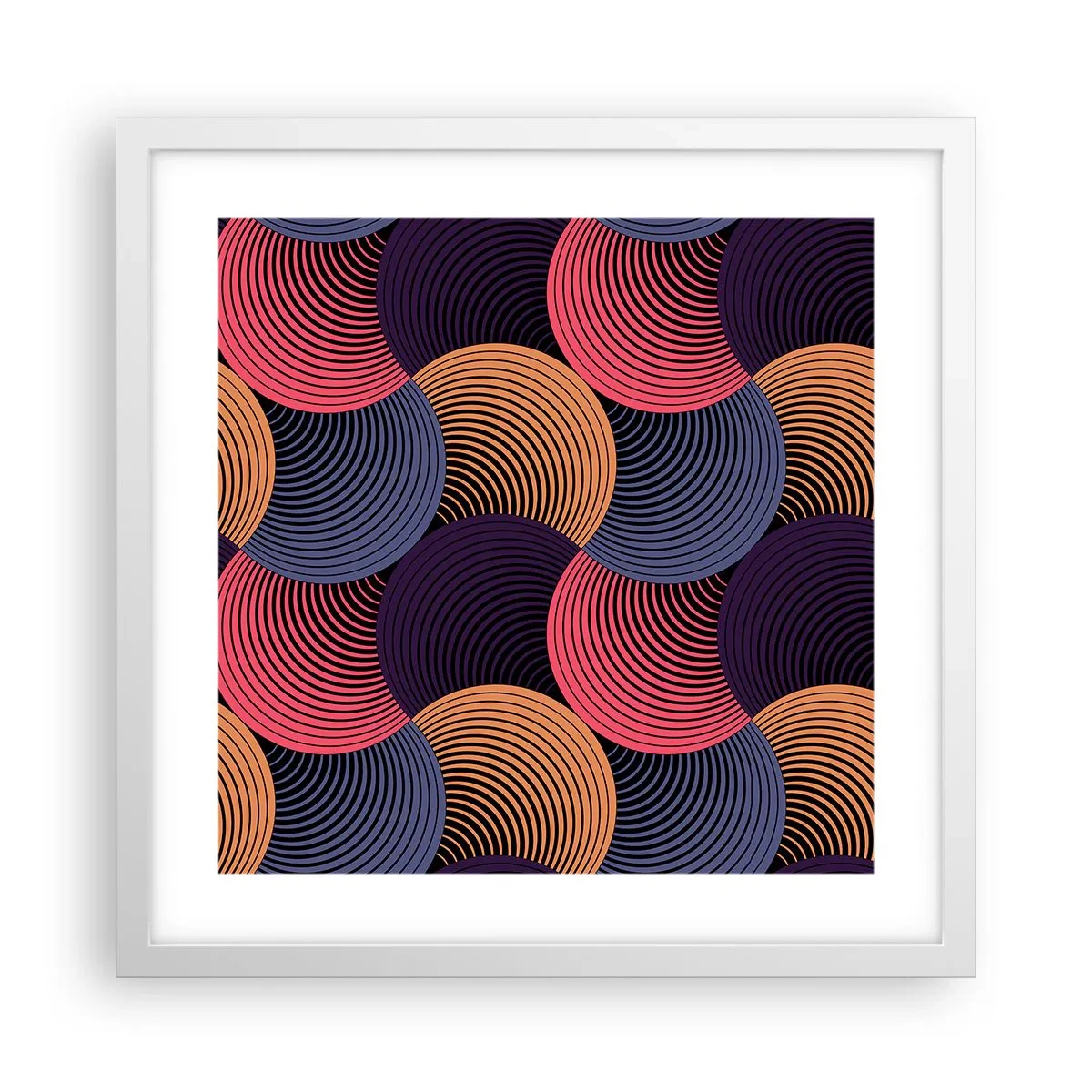 Poster in einem weißen Rahmen - Im kreisenden Rhythmus - 40x40 cm