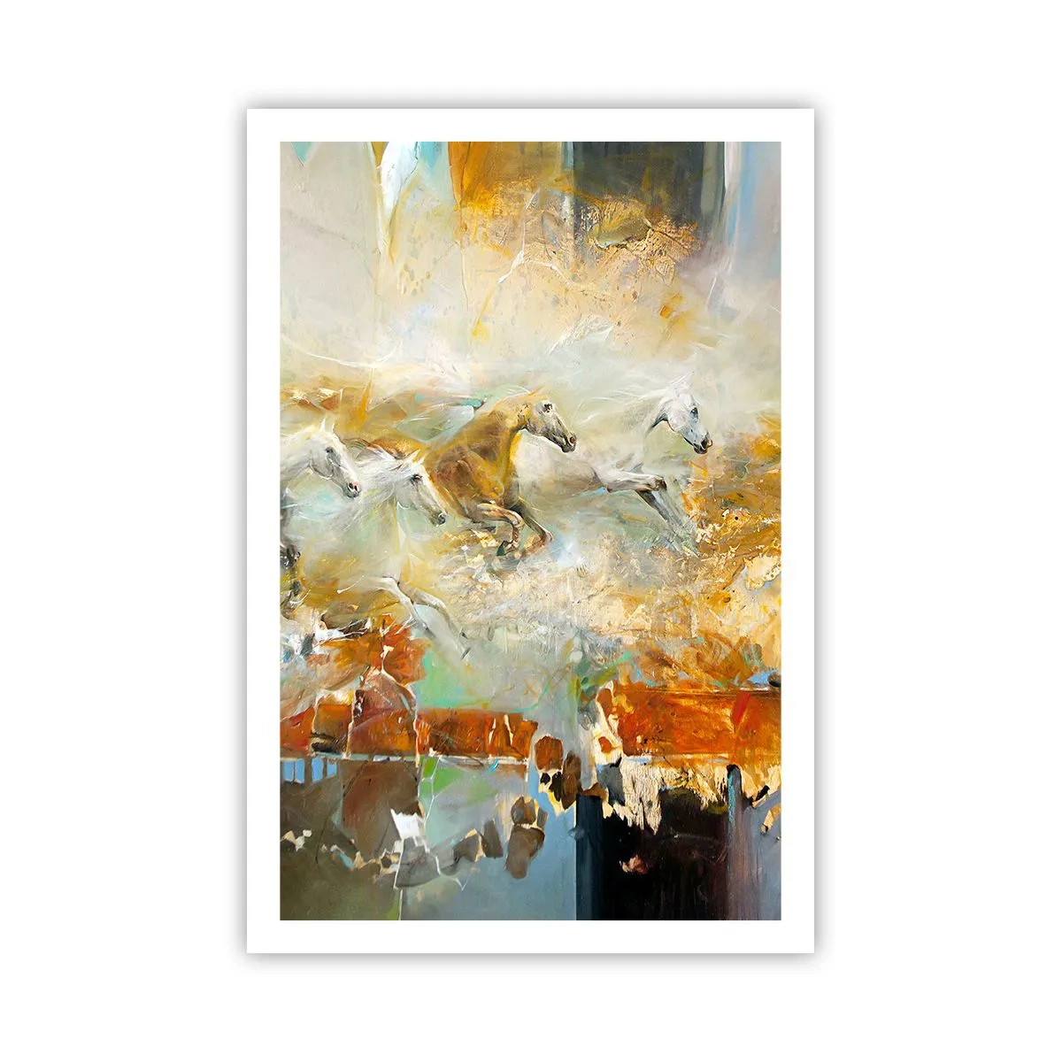 Poster - Im Galopp durch das Licht - 61x91 cm