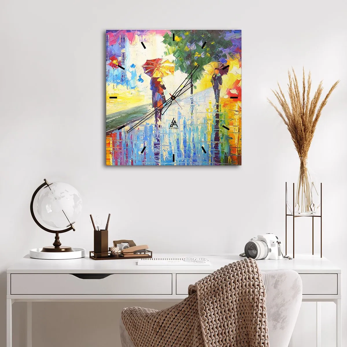 Wanduhr - Glasuhr - Und alles klar - 40x40 cm