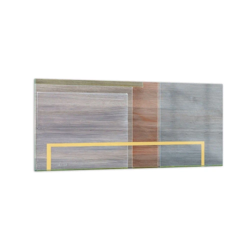 Glasbild - Bild auf glas - Geometrische Komposition in Pastellfarben mit Rechtecken - 120x50cm - Einfach und ruhig - Moderne Wanddekoration für Wohnzimmer und Schlafzimmer ARTTOR