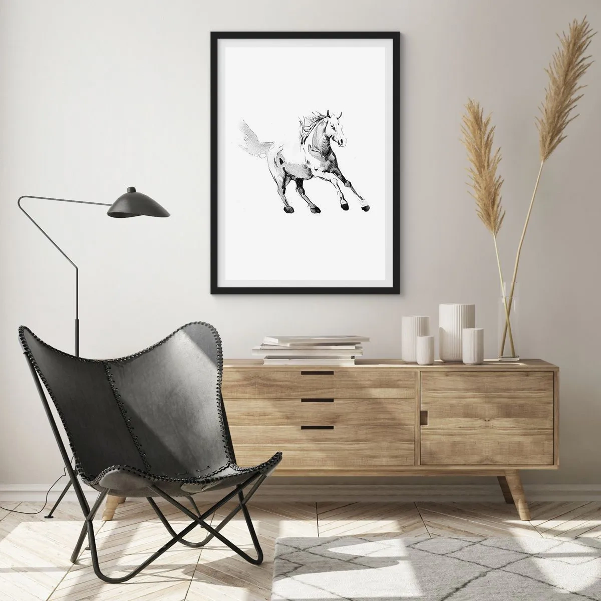Poster in einem schwarzem Rahmen - Ungezähmte Seele - 40x50 cm