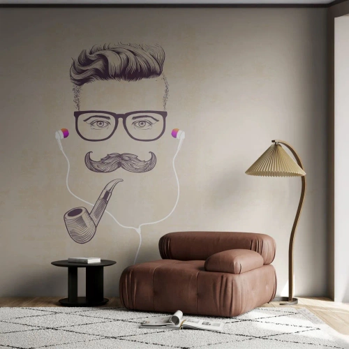 Selbstklebende Fototapete Deluxe Sticker - Ein echter Mann? - Mann, Abstraktion, Rohr - 350x256 cm