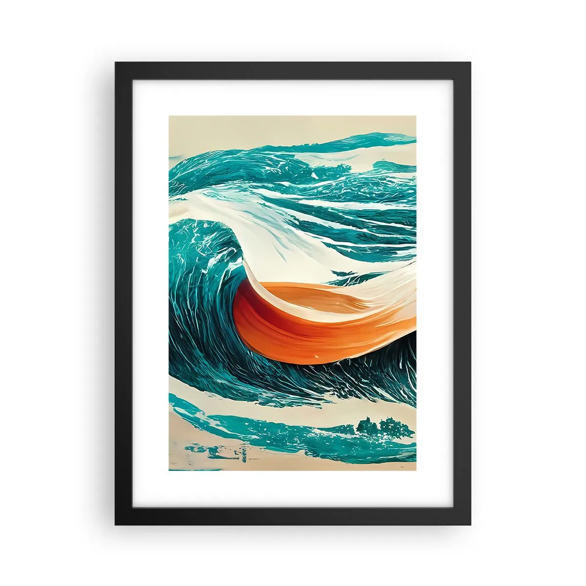 Poster in einem schwarzem Rahmen - Traum eines Surfers - 30x40 cm