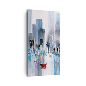 Bild auf Leinwand - Leinwandbild - Metropole an der Bucht - 55x100 cm