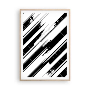Poster in einem Rahmen aus heller Eiche - Eine intensive und dynamische Komposition - 70x100 cm