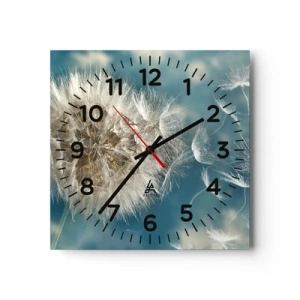Wanduhr - Glasuhr - Engelsatem - 40x40 cm