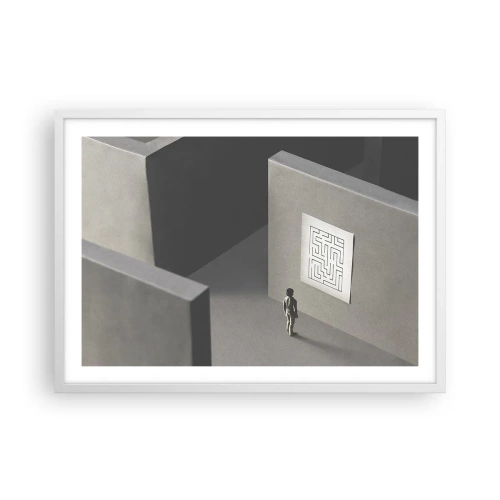 Poster in einem weißen Rahmen - Aber wo bin ich? - 70x50 cm