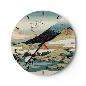Wanduhr - Glasuhr - Im japanischen Geist - 40x40 cm