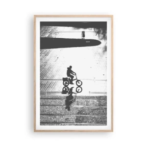 Poster in einem Rahmen aus heller Eiche - Vor sich hin durch die Stadt - 61x91 cm
