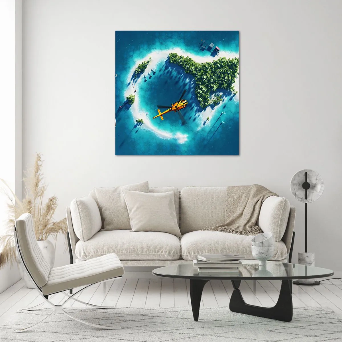 Glasbild - Bild auf glas - Kauf dir eine Insel - 60x60 cm