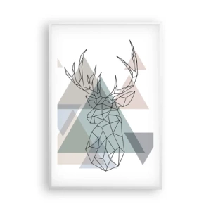Poster in einem weißen Rahmen - In einem geometrischen Wald - 61x91 cm