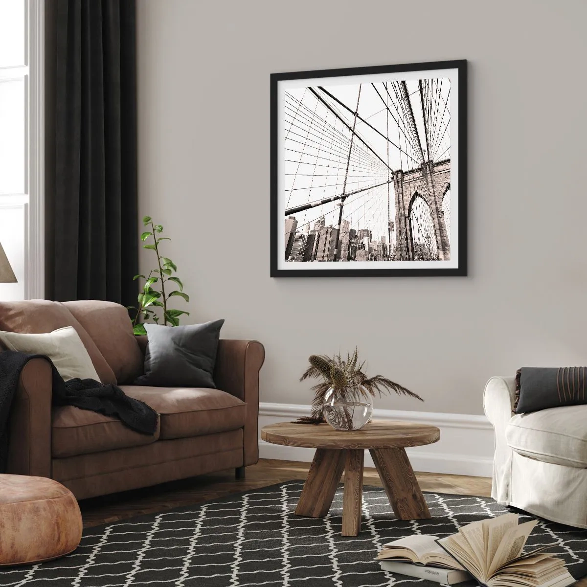 Poster in einem schwarzem Rahmen - New Yorker Kathedrale - 60x60 cm