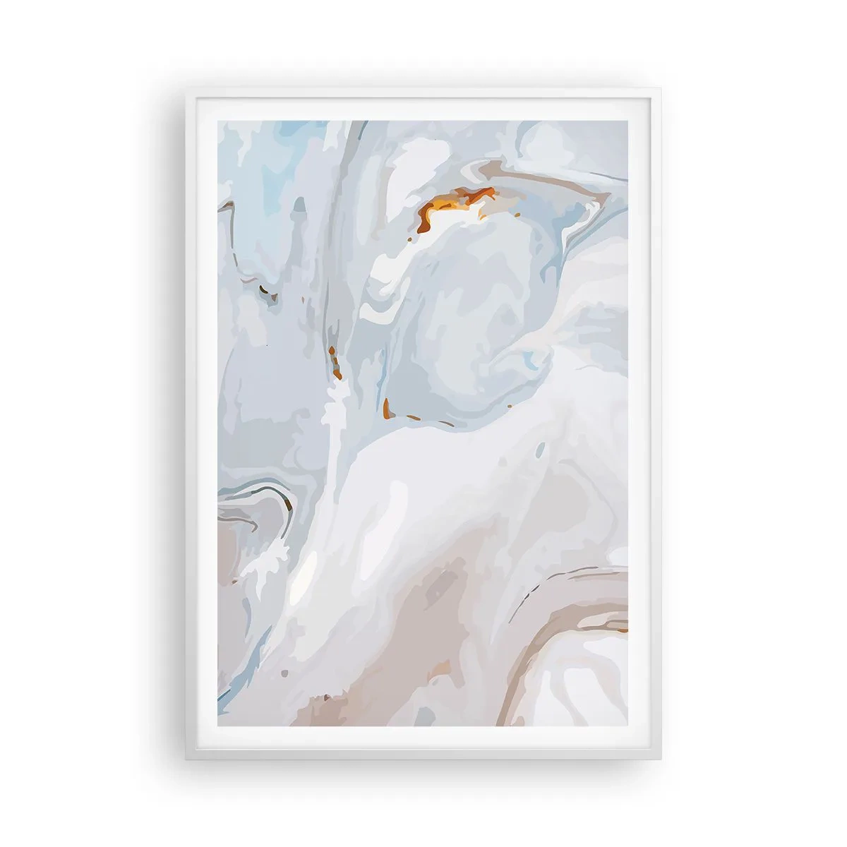 Poster in einem weißen Rahmen - Das Weiß wird erhoben - 70x100 cm