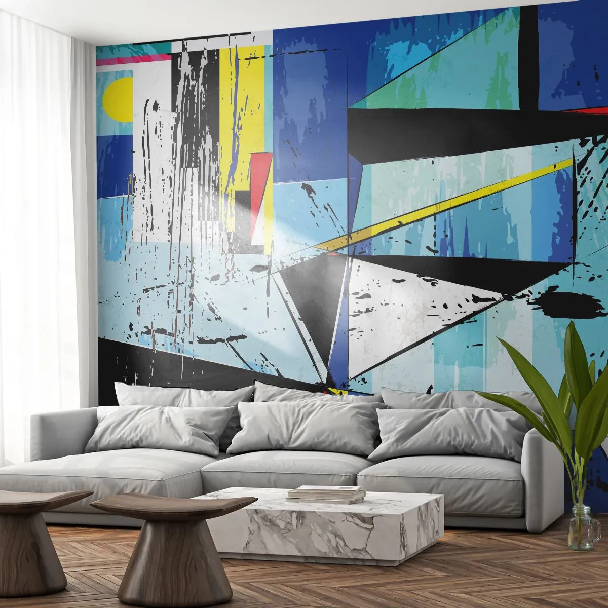 Fototapete Premium Sand - Betrachten Sie die Welt aus einem Blickwinkel ... - Abstraktion, Stück, Modernes Muster - 200x140 cm