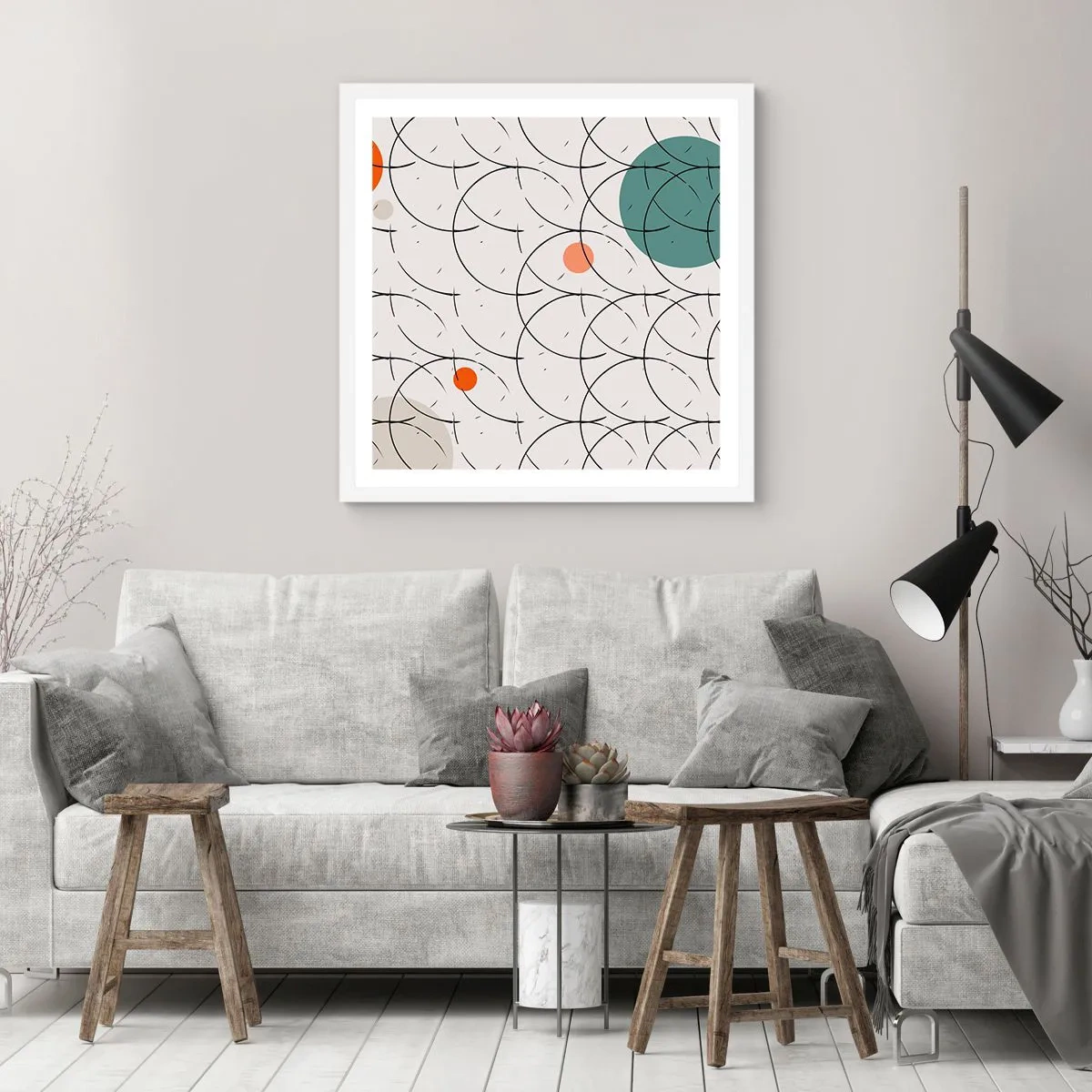 Poster in einem weißen Rahmen - Im Pop-Art-Geist - 40x40 cm