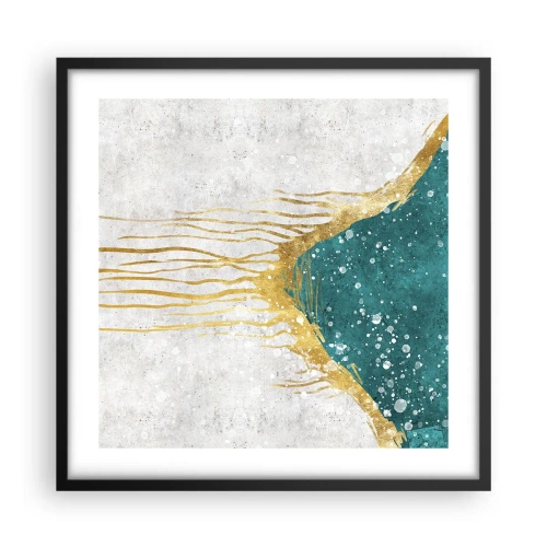 Poster in einem schwarzem Rahmen - Goldene Flut - 50x50 cm