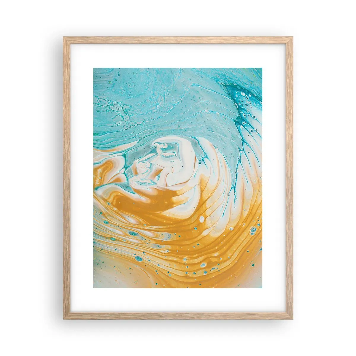 Poster in einem Rahmen aus heller Eiche - Pastellwirbel - 40x50 cm