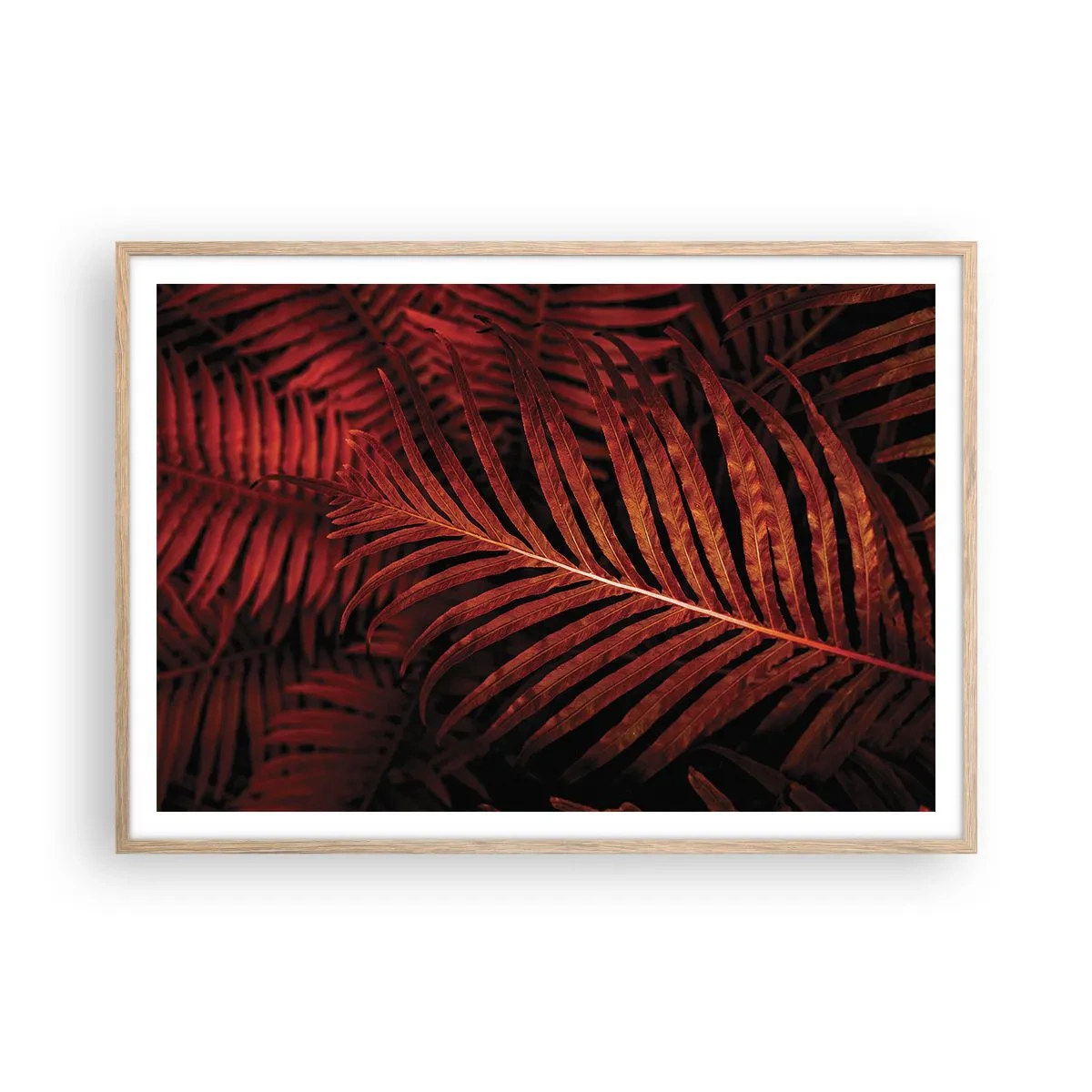 Poster in einem Rahmen aus heller Eiche - Die Hitze des Lebens - 100x70 cm