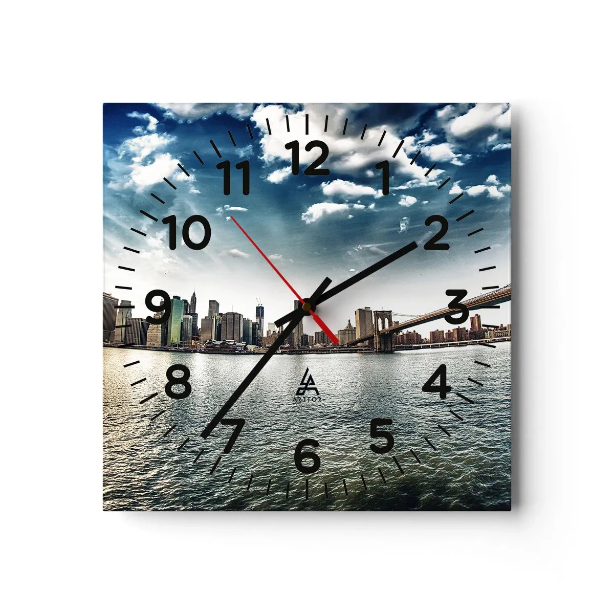 Wanduhr - Glasuhr - Glasinsel - 40x40 cm