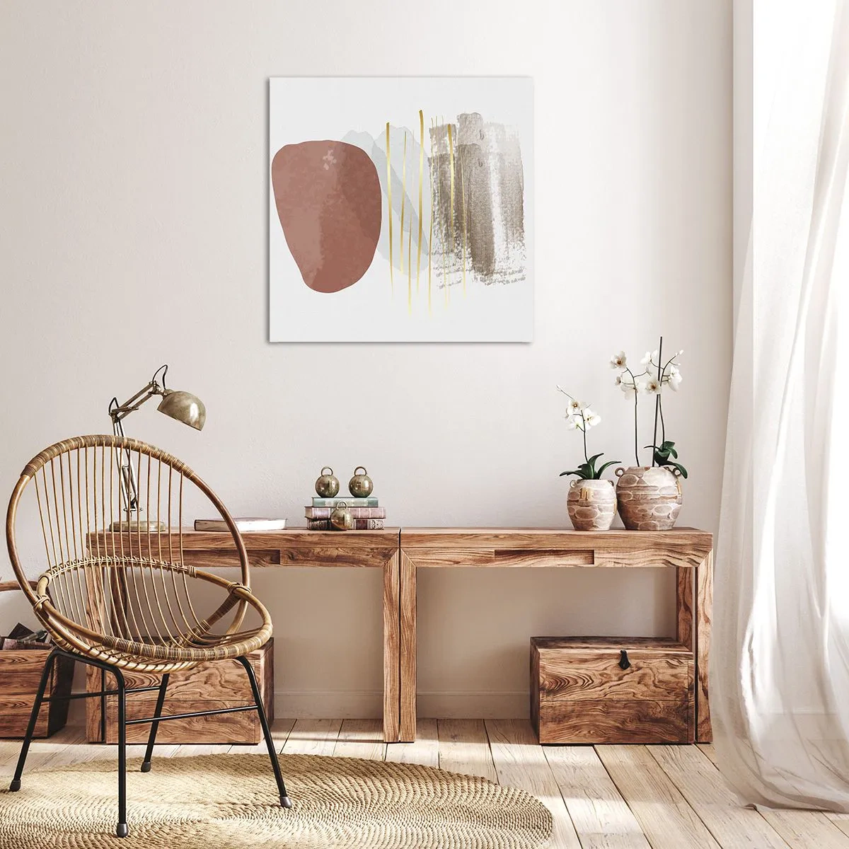 Bild auf Leinwand - Leinwandbild - Abstrakte Kolonnade - 70x70 cm