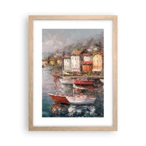 Poster in einem Rahmen aus heller Eiche - Romantische Oase - 30x40 cm