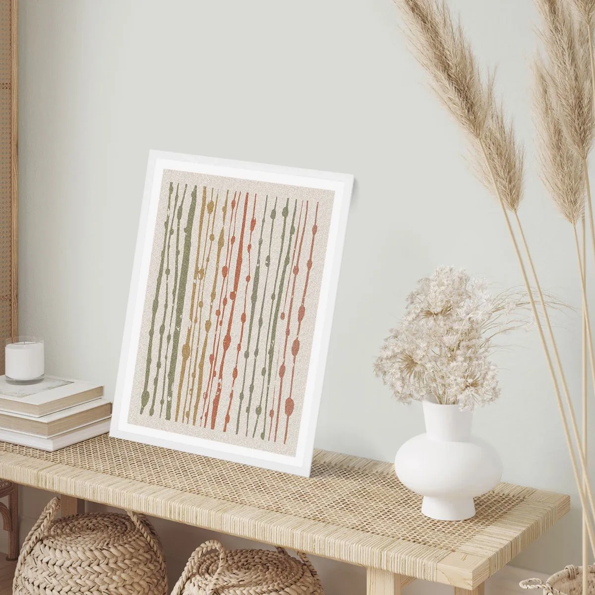 Poster in einem weißen Rahmen - Musikalische Notation von Farben - 40x50 cm