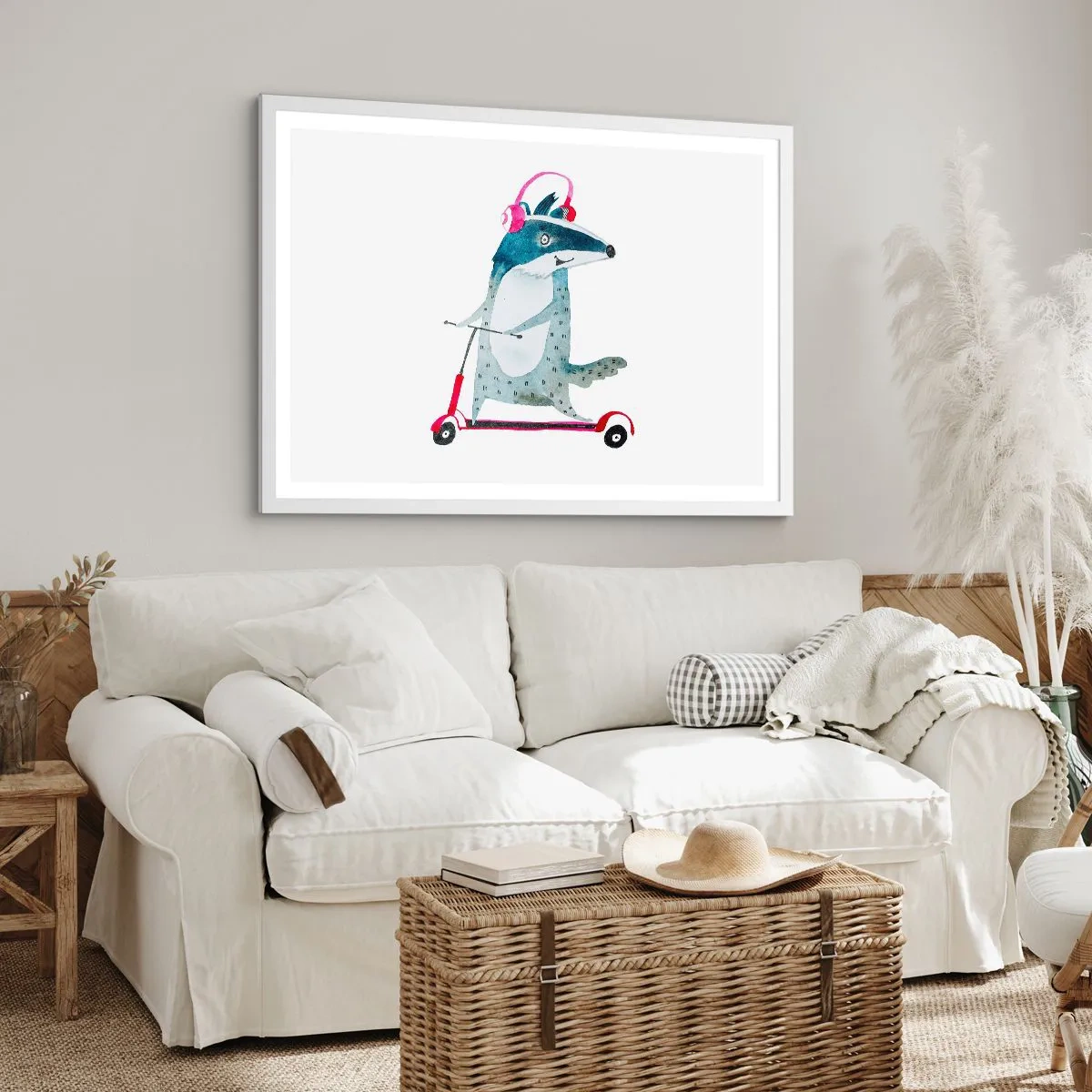 Poster in einem weißen Rahmen - Dachsfreude - 50x40 cm