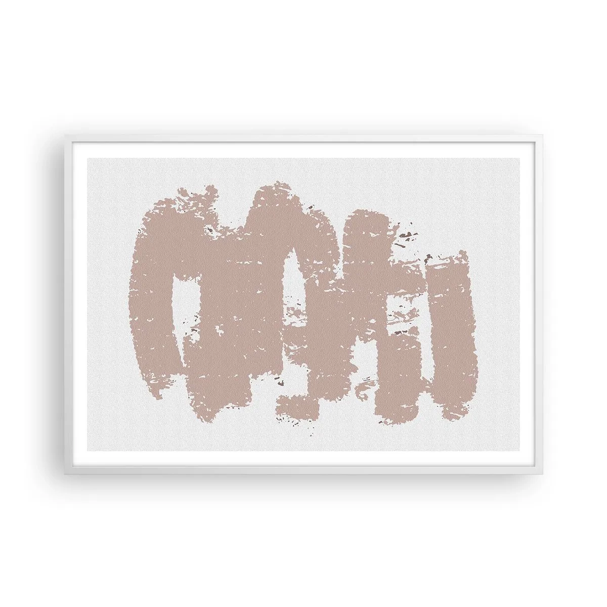 Poster in einem weißen Rahmen - Abstraktion in zartem Rosa - 100x70 cm