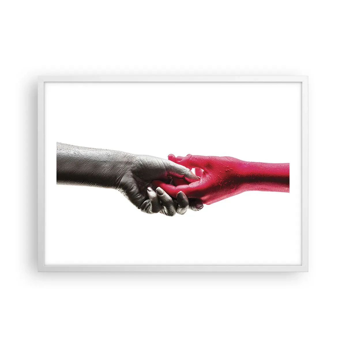 Poster in einem weißen Rahmen - Gemeinsam, obwohl anders - 70x50 cm