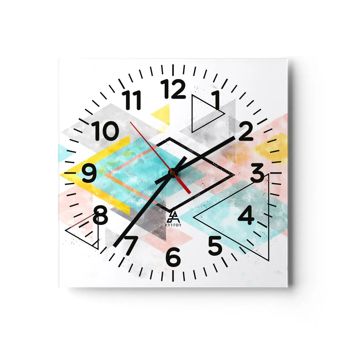 Wanduhr - Glasuhr - Geometrisches Spiel - 30x30 cm