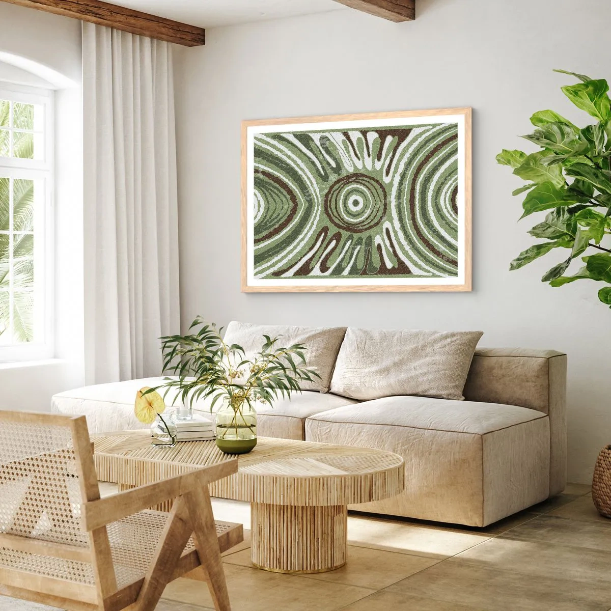 Poster in einem Rahmen aus heller Eiche - Explosion von Emotionen - 91x61 cm
