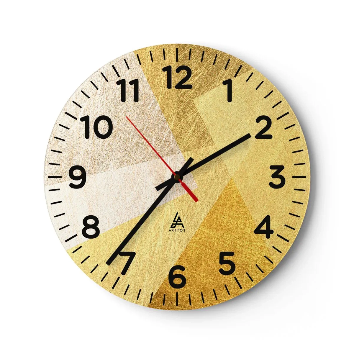 Wanduhr - Glasuhr - Geometriewetter - 40x40 cm