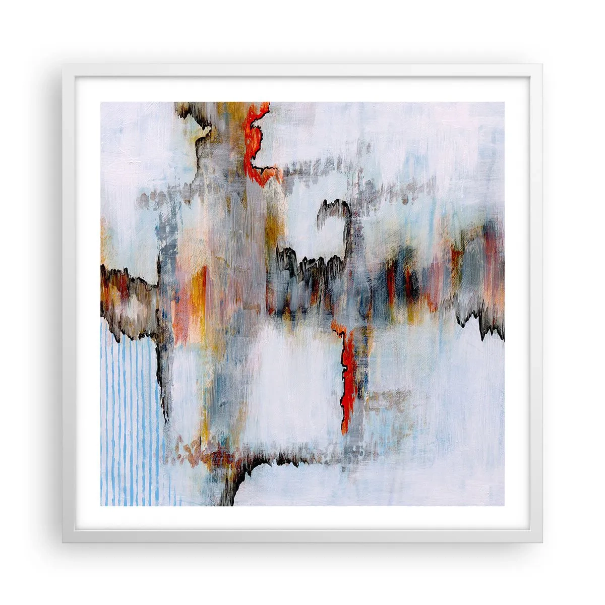 Poster in einem weißen Rahmen - Ein Stock auf dem Wasser - 60x60 cm