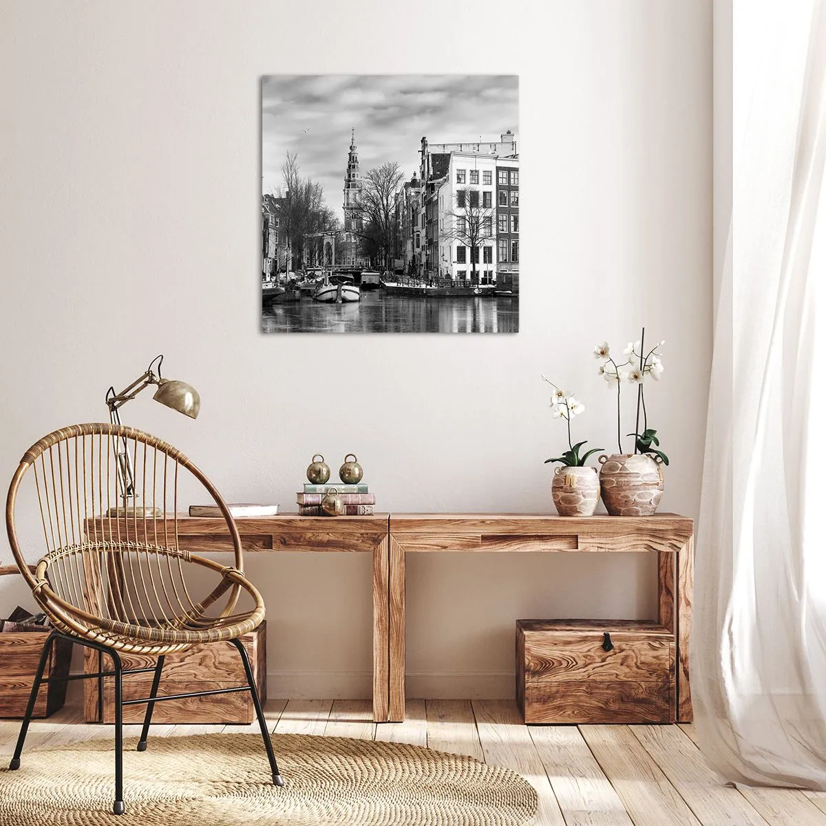 Bild auf Leinwand - Leinwandbild - Amsterdamer Atmosphäre - 70x70 cm