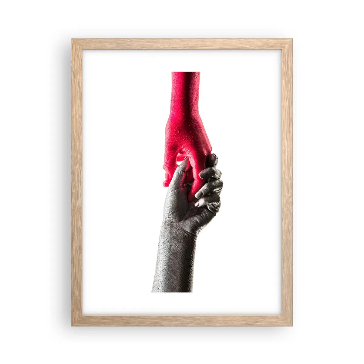 Poster in einem Rahmen aus heller Eiche - Gemeinsam, obwohl anders - 30x40 cm