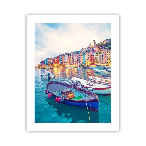Poster - Bunter Abend im Hafen - 40x50 cm